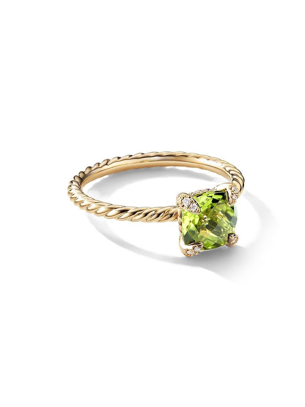 Womens Chatelaine Ring in 18K Yellow Gold with Pav Diamonds Product Image