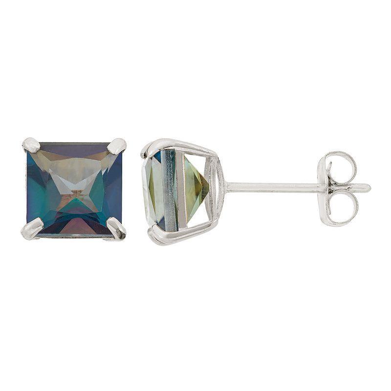 Designs by Gioelli Mystic Topaz 10k White Gold Stud Earrings, Womens, Blue Product Image