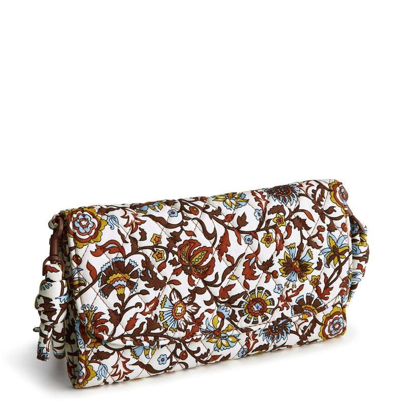 Vera Bradley Wildwood Wallet Crossbody Women in Marrakesh Vines Cream Brown/White Product Image