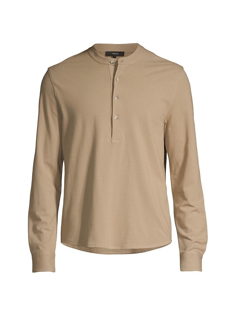 Mens Stretch Cotton Long-Sleeve Henley Product Image