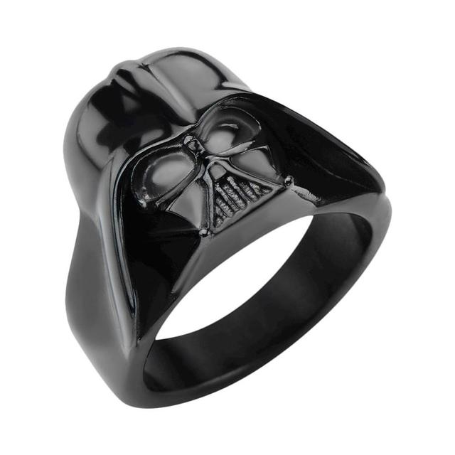 Mens Star Wars Darth Vader Stainless Steel 3D Ring - Black Product Image