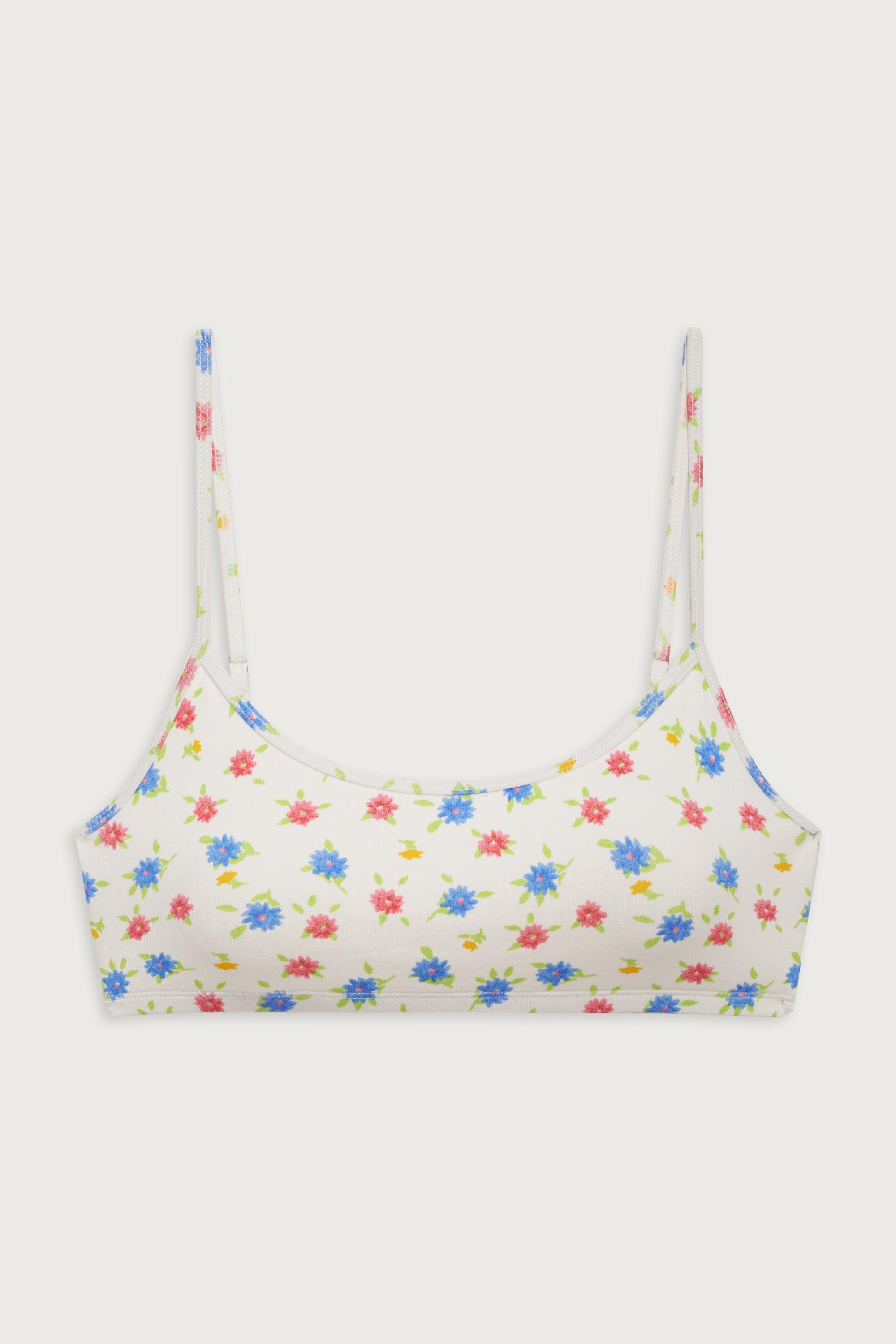 Bay View Floral Bralette Bikini Top - Water Blossom Product Image