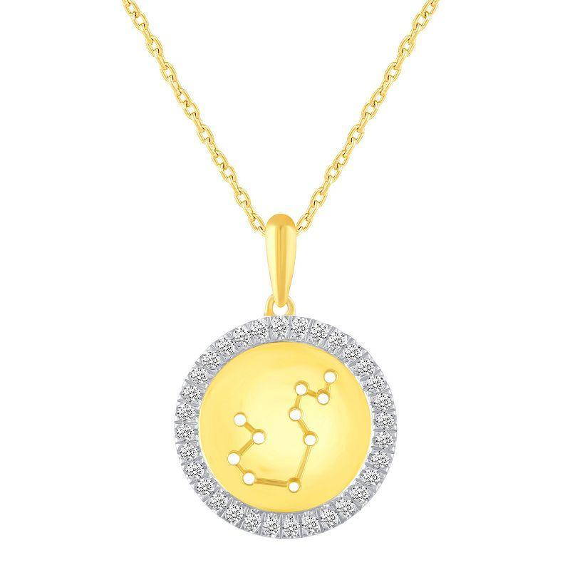 1/4 Carat T.W. Diamond Halo Zodiac Pendant Necklace, Womens Capricorn Product Image