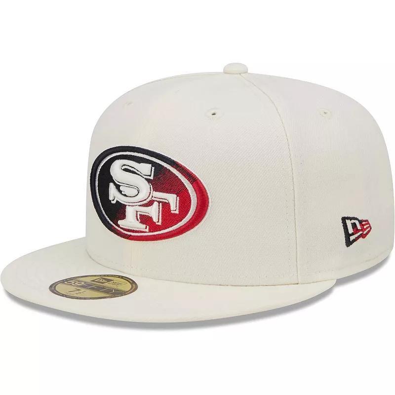 Mens New Era Cream San Francisco 49ers Chrome Color Dim 59FIFTY Fitted Hat Product Image