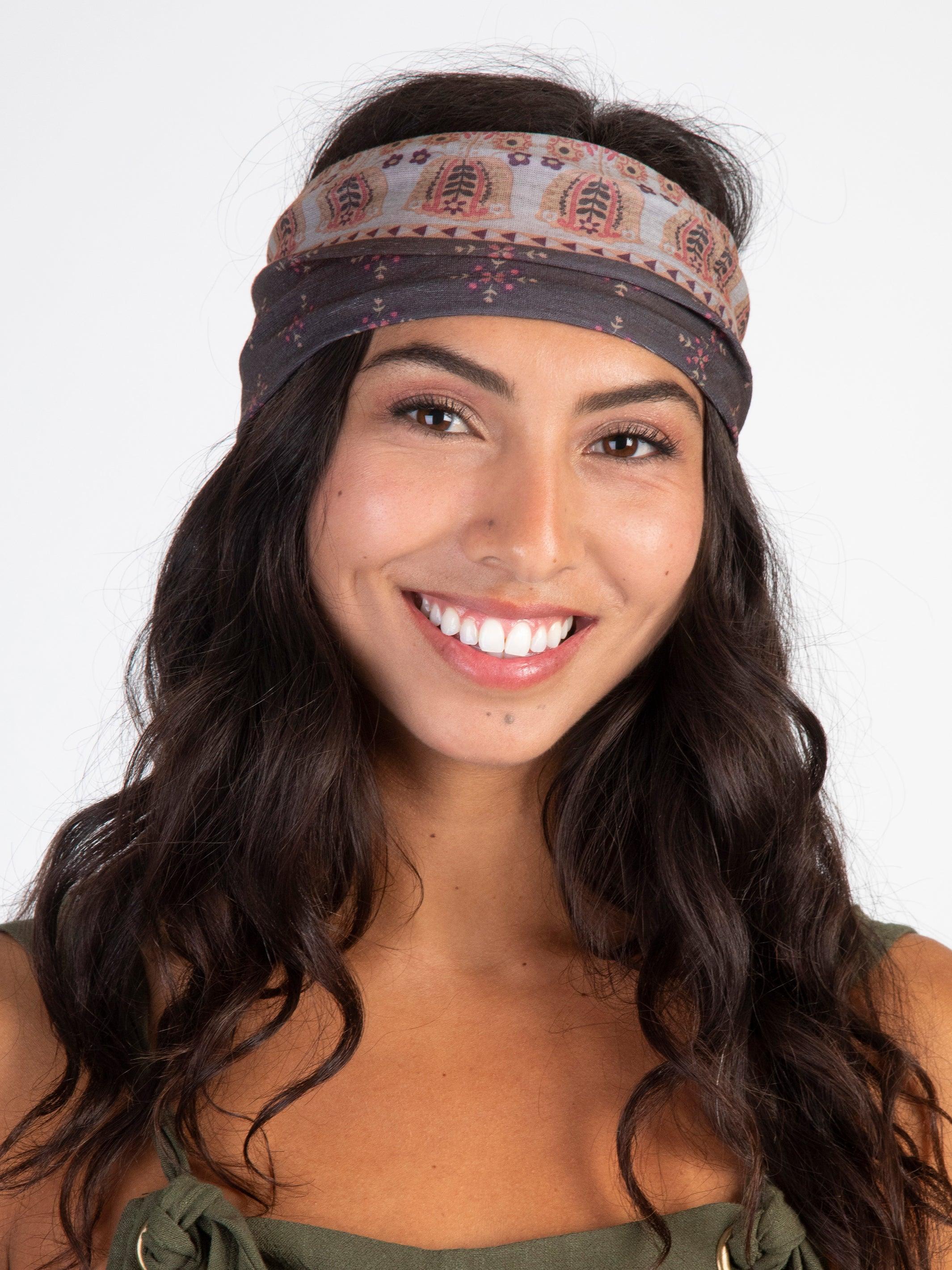 Half Boho Bandeau® Headband - Mocha Tulips Product Image