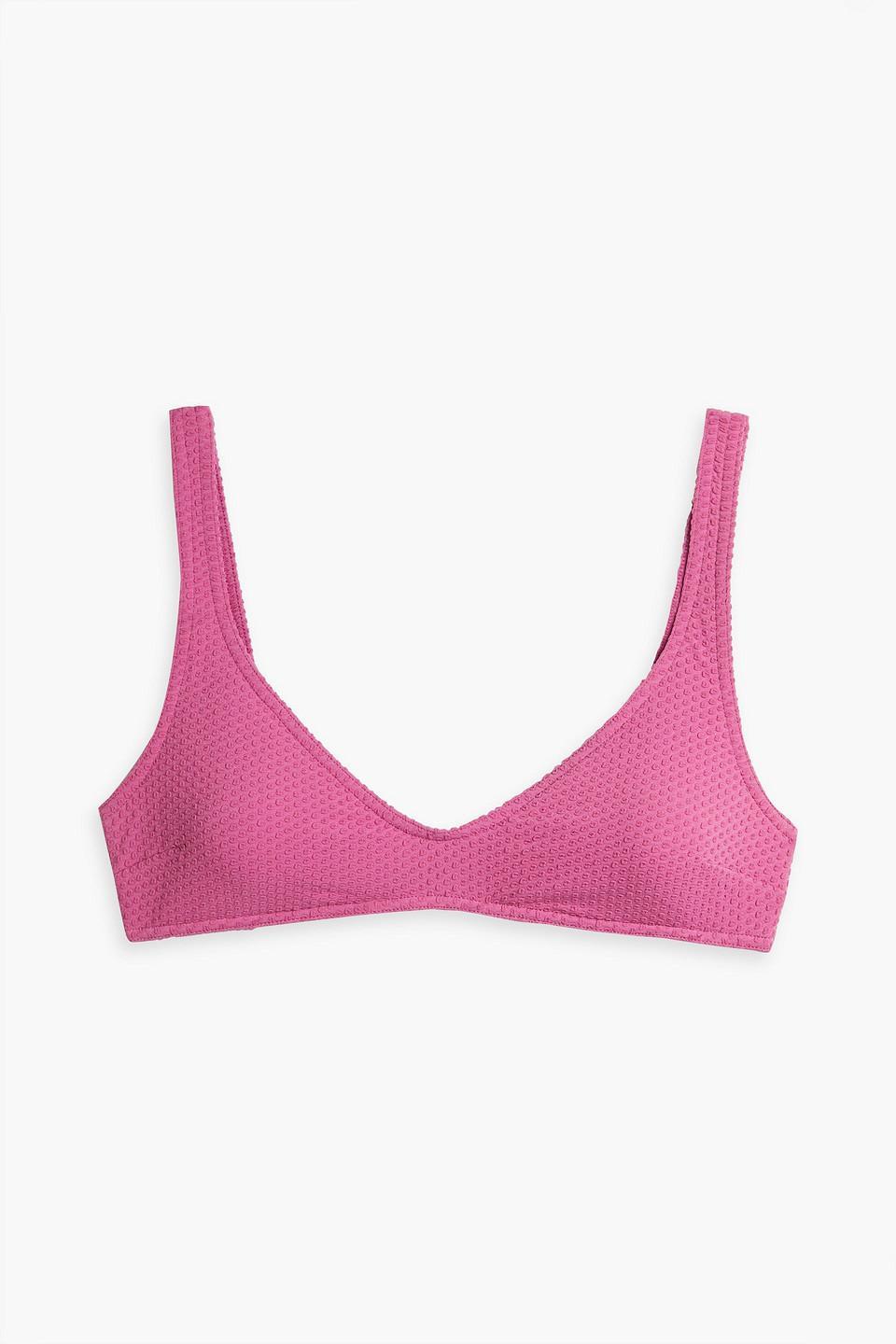 Cloqué Bikini Top In Magenta Product Image