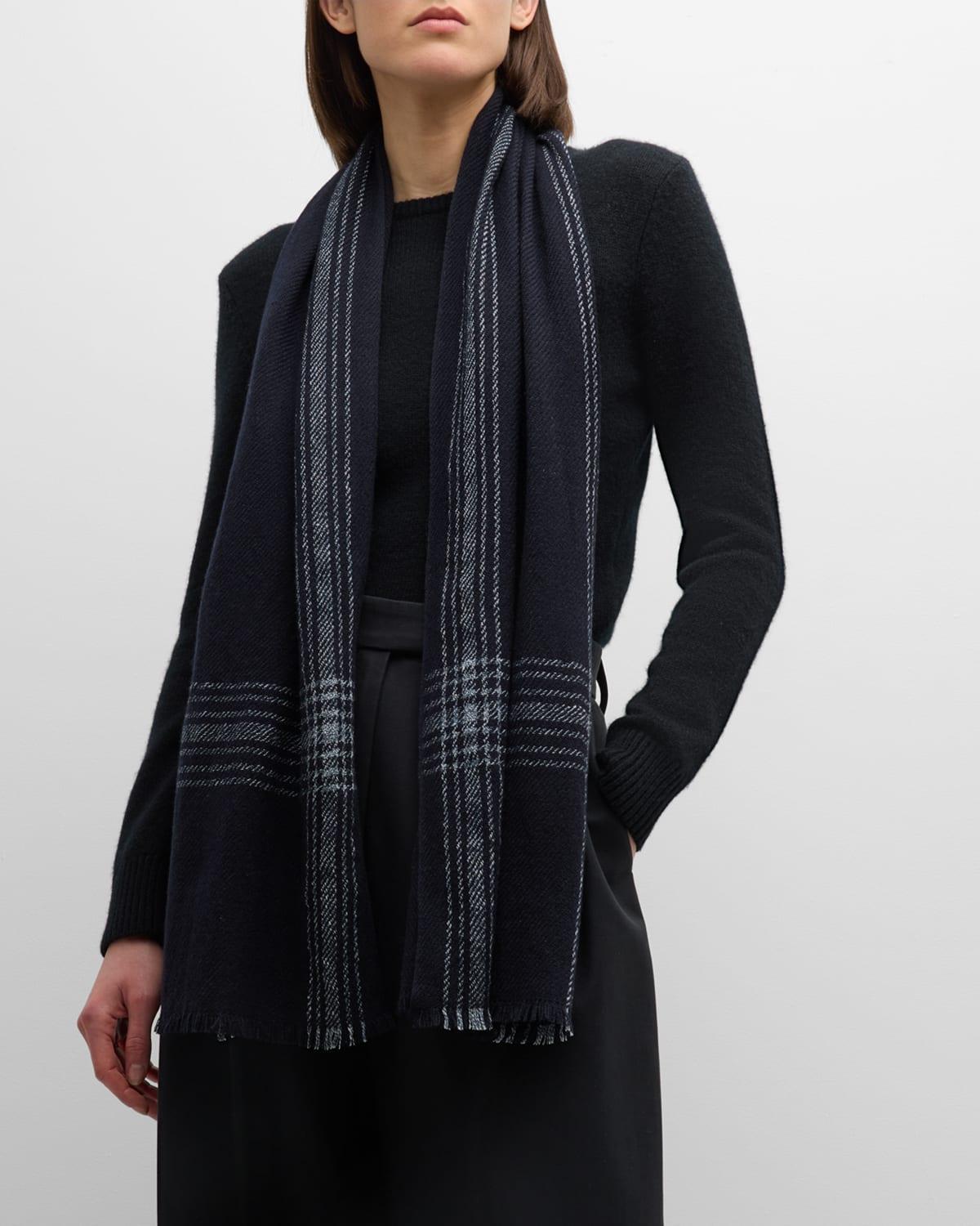 Mens Tedori Cashmere-Linen Plaid Scarf Product Image