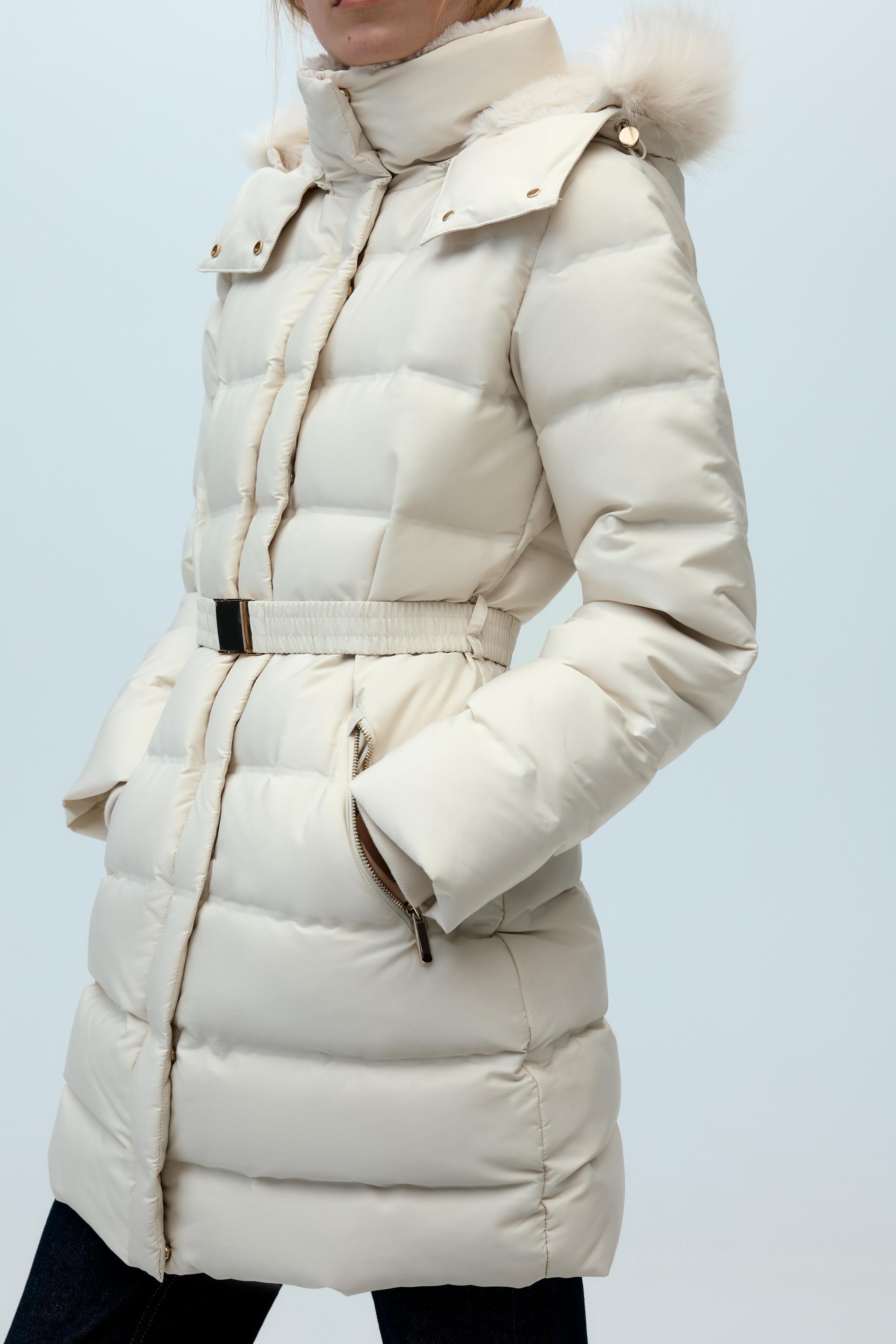 WIND PROTECTION MID-LENGTH HOODED DOWN JACKET Product Image