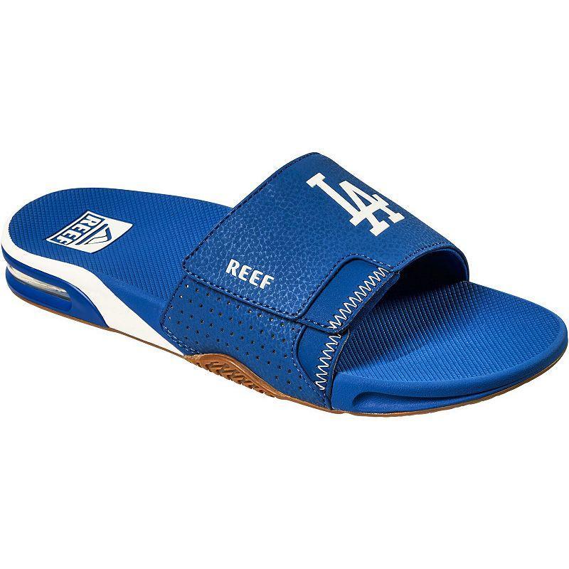 Mens REEF Los Angeles Dodgers Fanning Slide Sandals Product Image