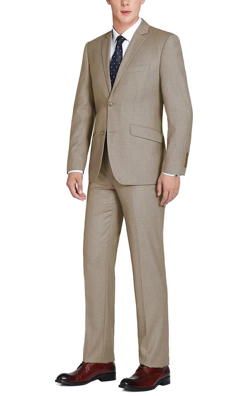 Vanderbilt Collection  - Classic 2 Piece Suit 2 Buttons Regular Fit In Taupe Product Image