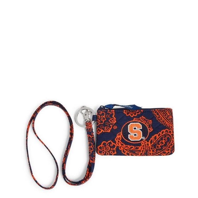 Vera Bradley Collegiate Zip ID Lanyard Women in Navy/Orange Bandana with Syracuse University Logo Product Image