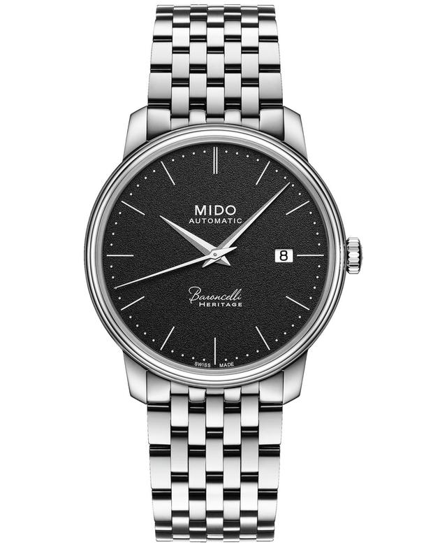 Mido Mens Swiss Automatic Baroncelli Heritage Stainless Steel Bracelet Watch 39mm Product Image