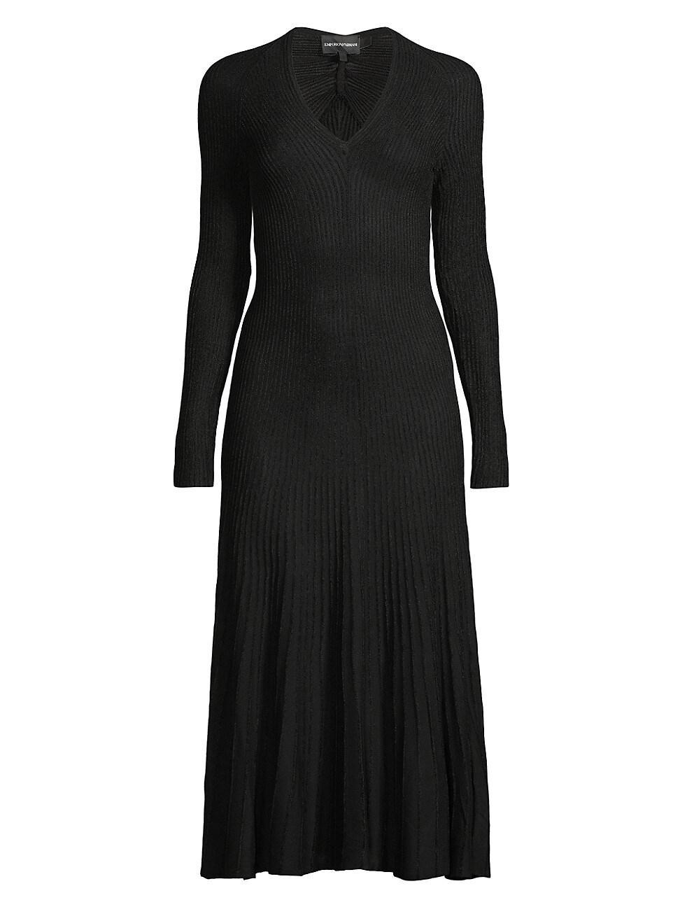 High-Low Ribbed Knit Midi Dress Product Image