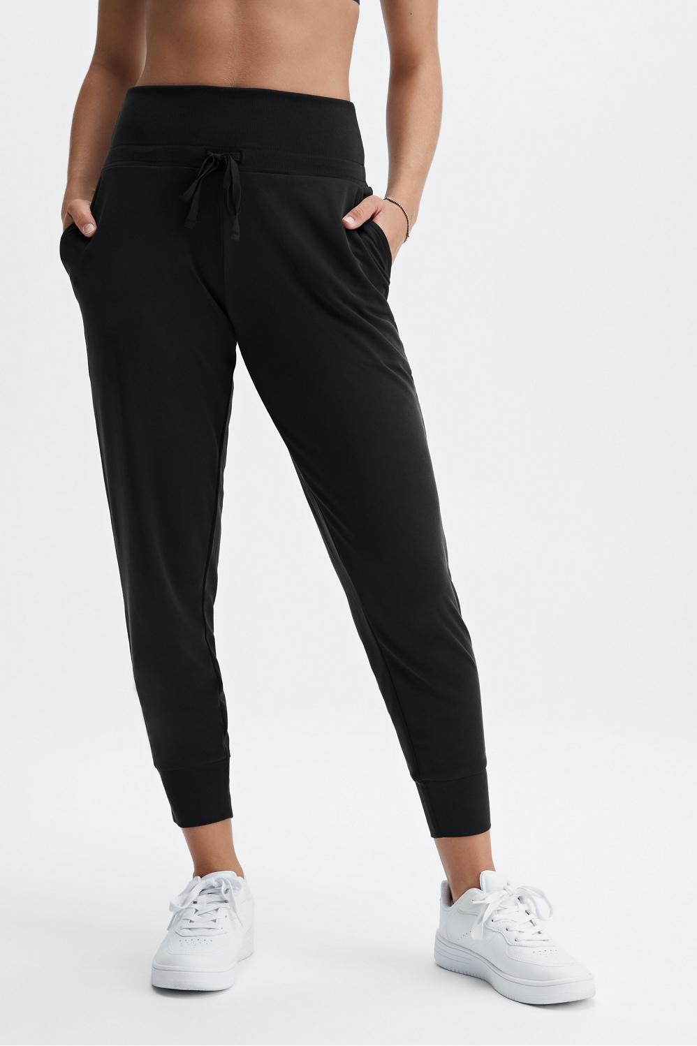 Fabletics Eco Sleek Knit Drawstring Pant Womens black plus Size 4X Product Image