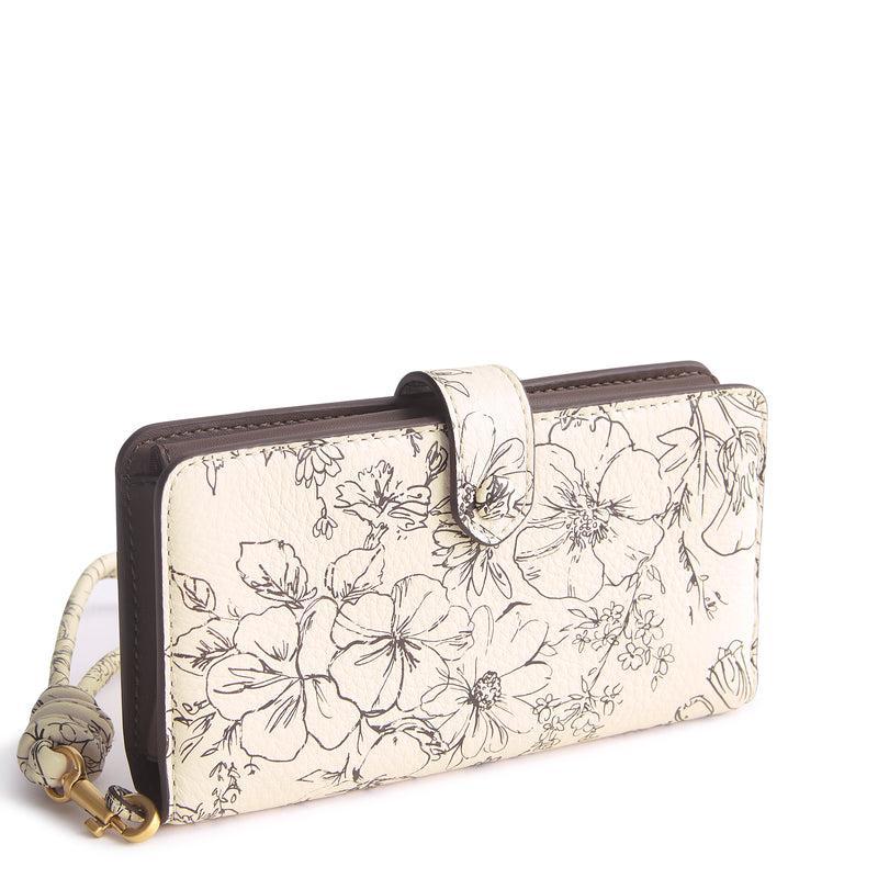 Vera Bradley Phone Wristlet Women in Bloom Cottage Cream White/Brown Product Image