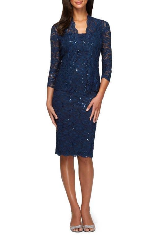 Alex Evenings Lace Cocktail Dress with Jacket Product Image