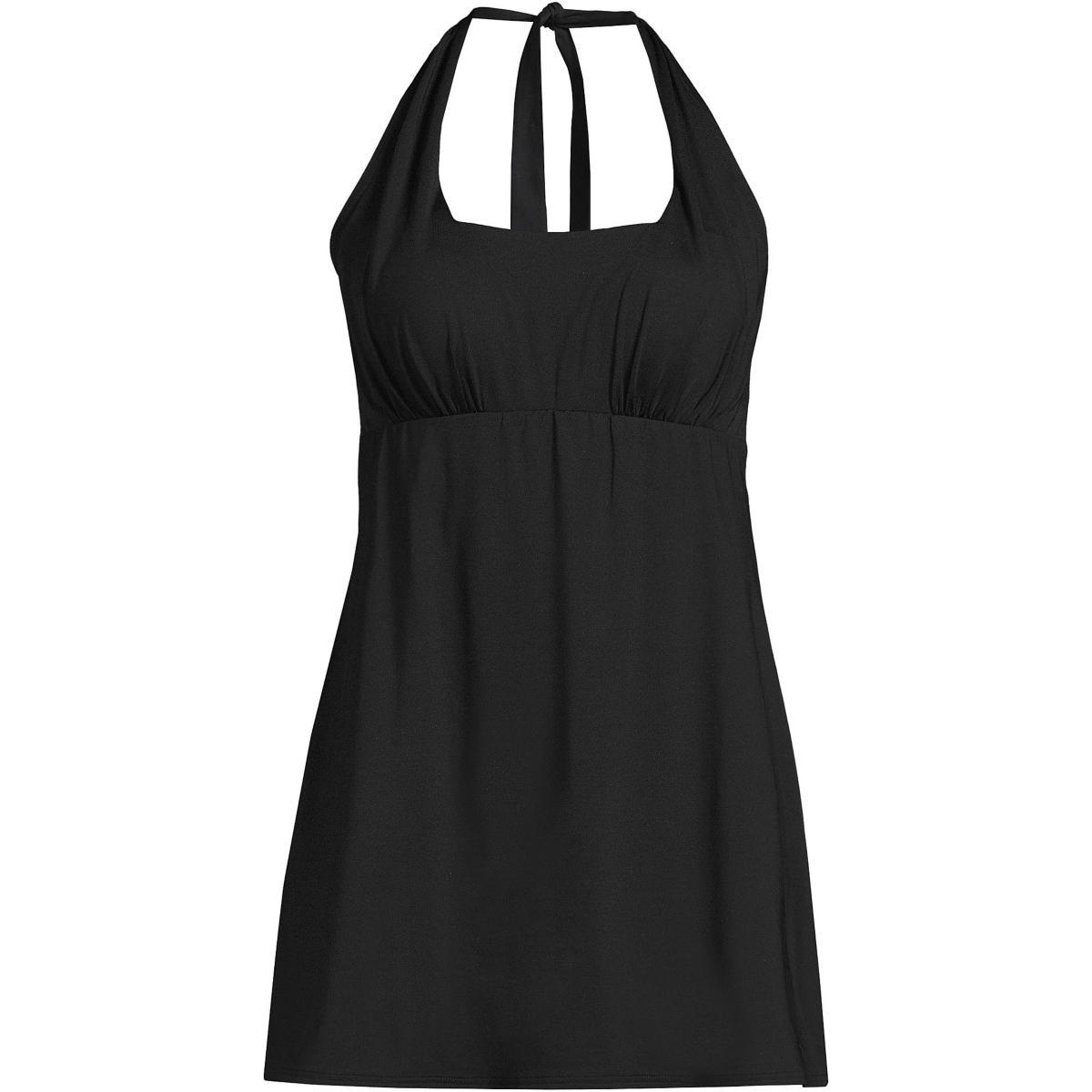 Lands End Womens Square Neck Halter Swim Dress One Piece Swimsuit Product Image