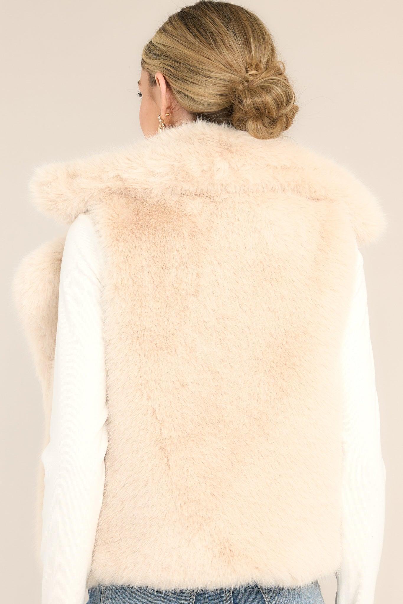 This Life Natural Faux Fur Vest Beige Product Image