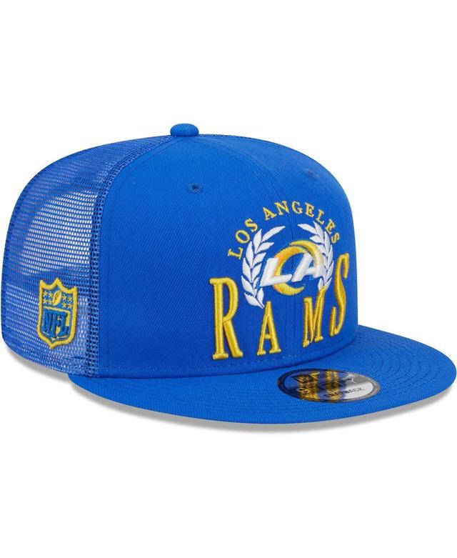 Mens New Era Royal Los Angeles Rams Collegiate Trucker 9FIFTY Snapback Hat Product Image