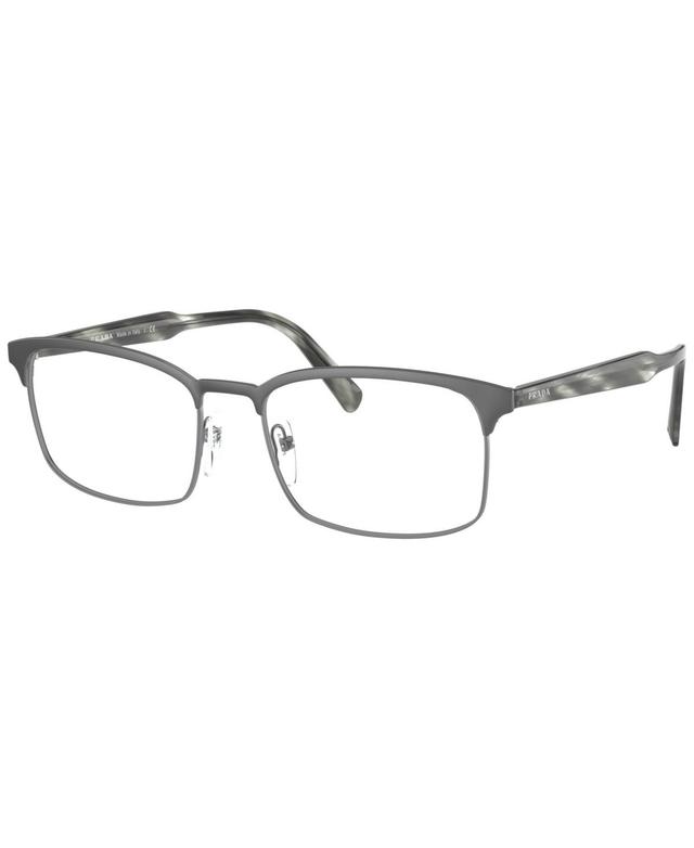 Prada Pr 54WV Mens Rectangle Eyeglasses - Matte Gunmetal Product Image