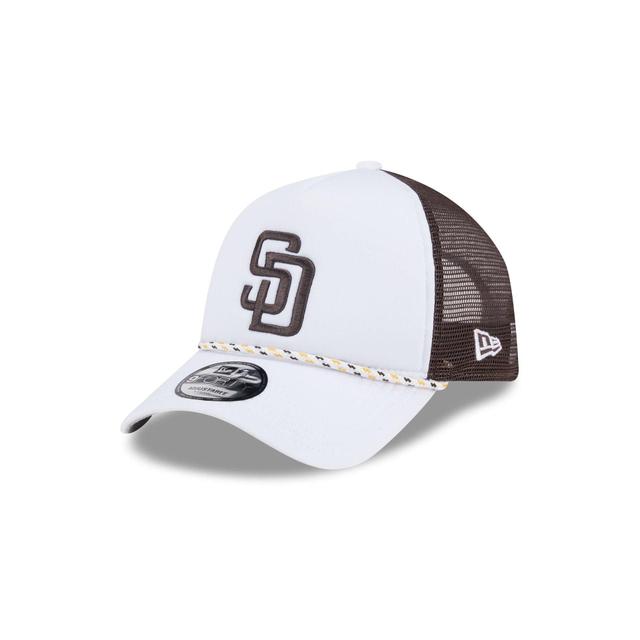 San Diego Padres Court Sport 9FORTY A-Frame Trucker Hat Male Product Image