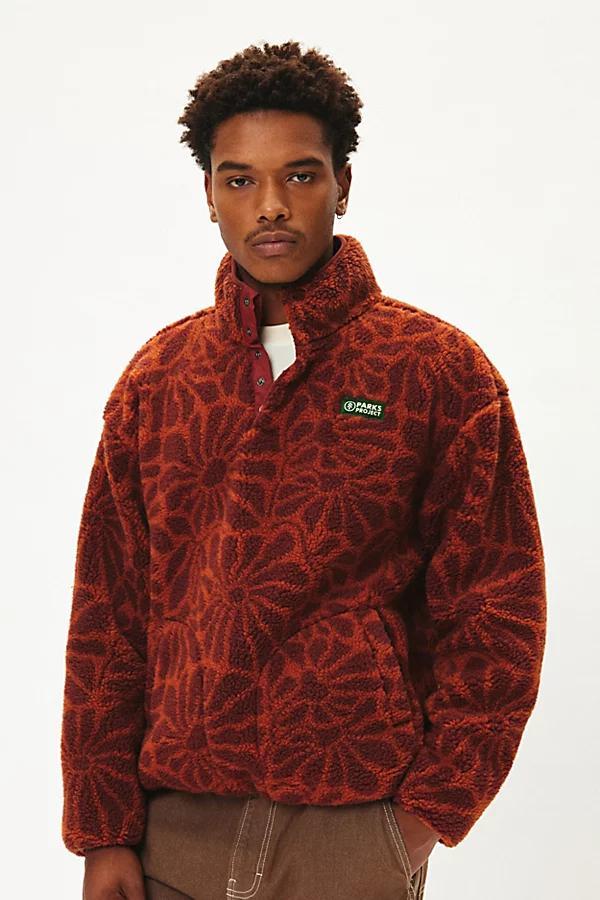 Parks Project UO Exclusive High Desert Wildflower Fleece Quarter Snap Sweatshirt Mens at Urban Outfitters Product Image