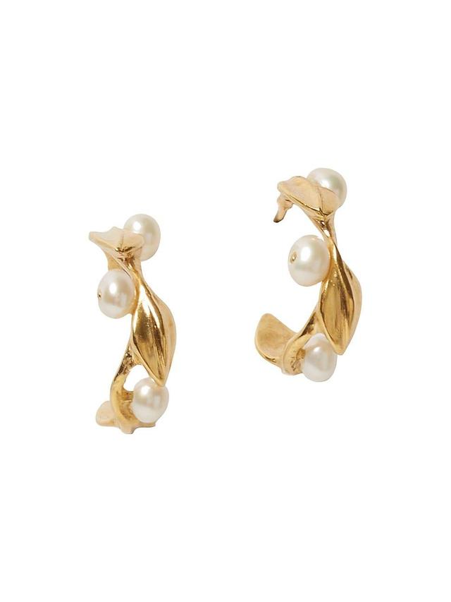 Womens 18K Gold-Plated & Potato Pearl Earrings Product Image