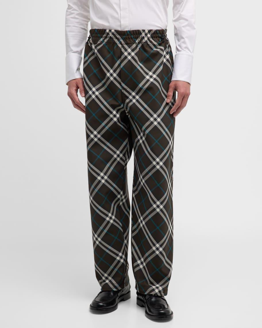 Mens Check Straight-Leg Pants Product Image