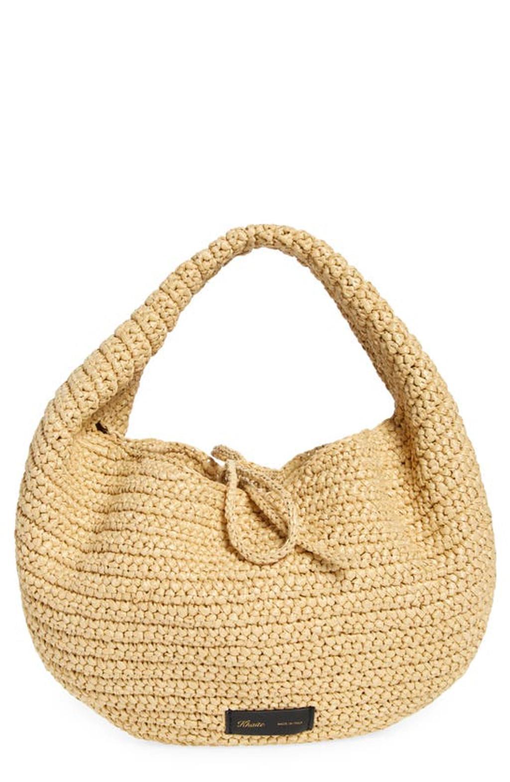 Medium Olivia Raffia Hobo Bag In Neutrals Product Image