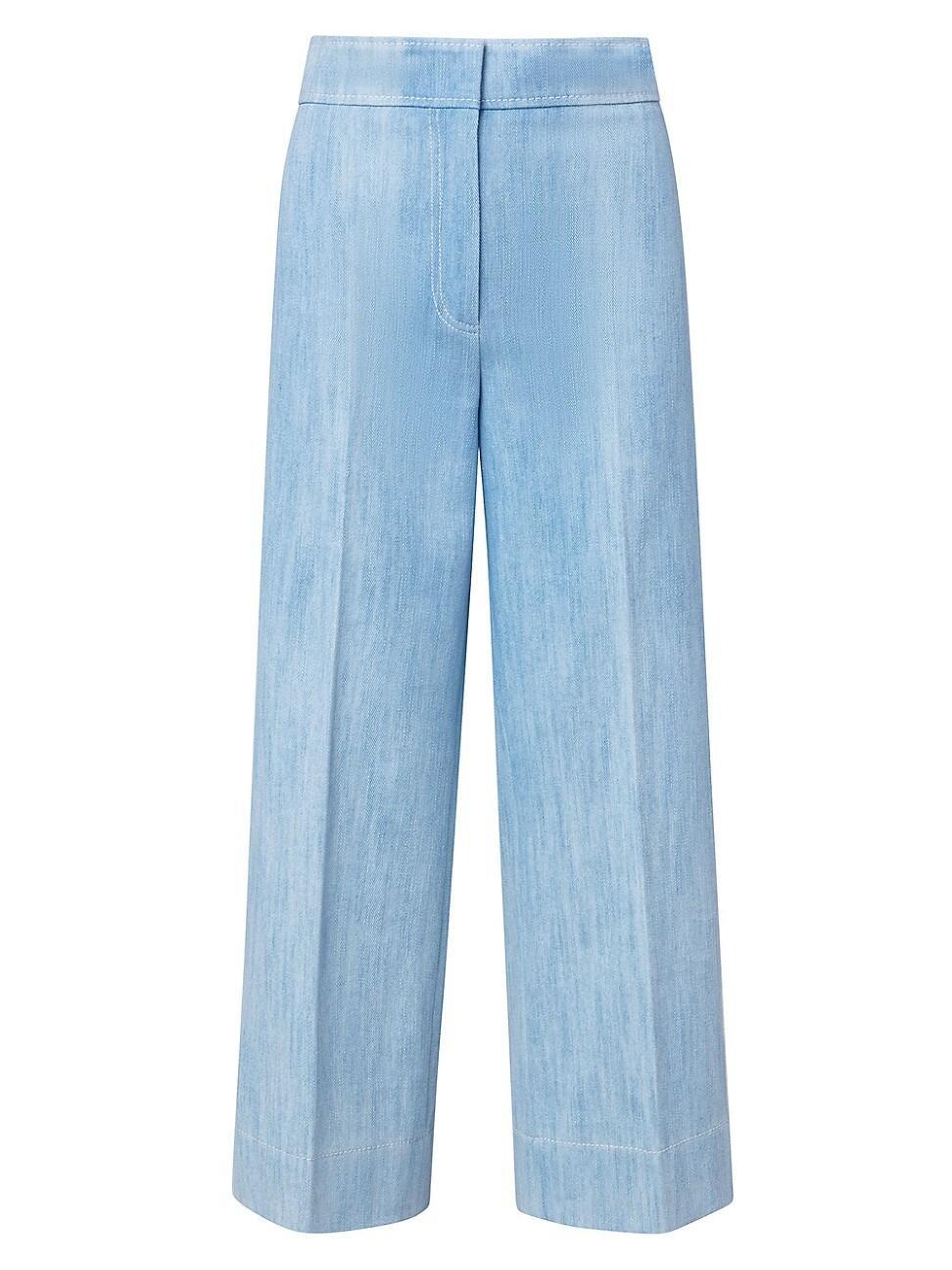 Akris punto Chieko Wide Leg Stretch Denim Pants Product Image