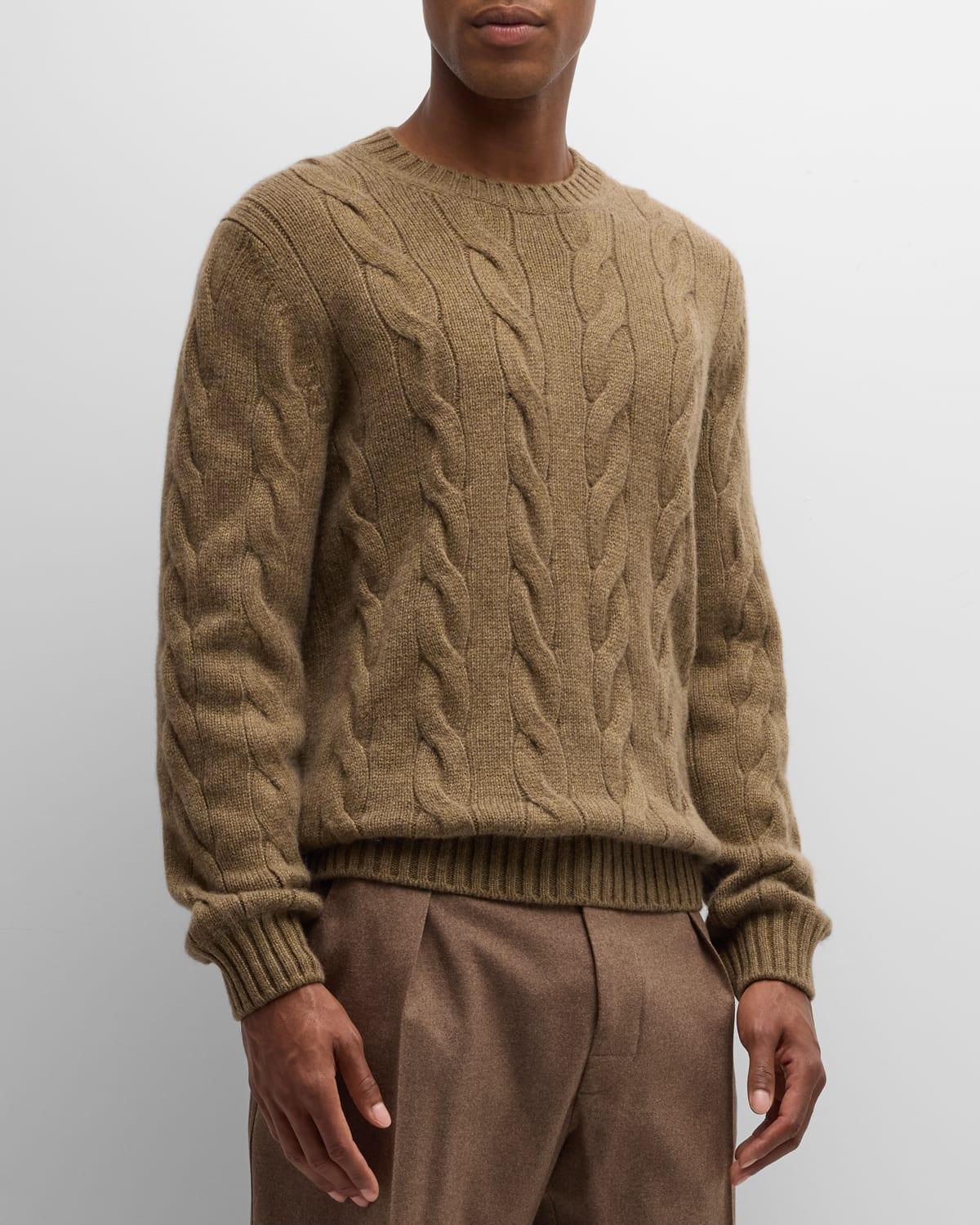 Mens Napier Cable-Knit Cashmere Sweater Product Image