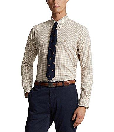 Polo Ralph Lauren Slim Fit Gingham Stretch Poplin Long Sleeve Woven Shirt Product Image