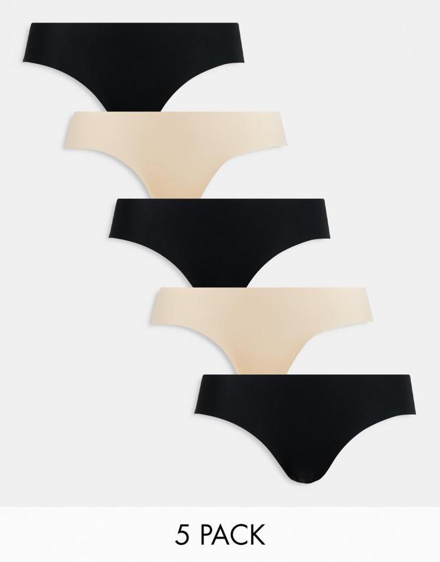 Cotton On invisible bikini brief 5 pack in black frappe  Product Image