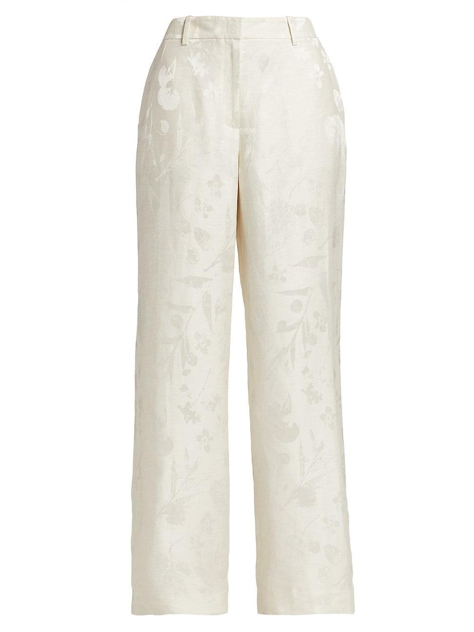 Womens Pebble Gates Wide-Leg Jacquard Pants product image