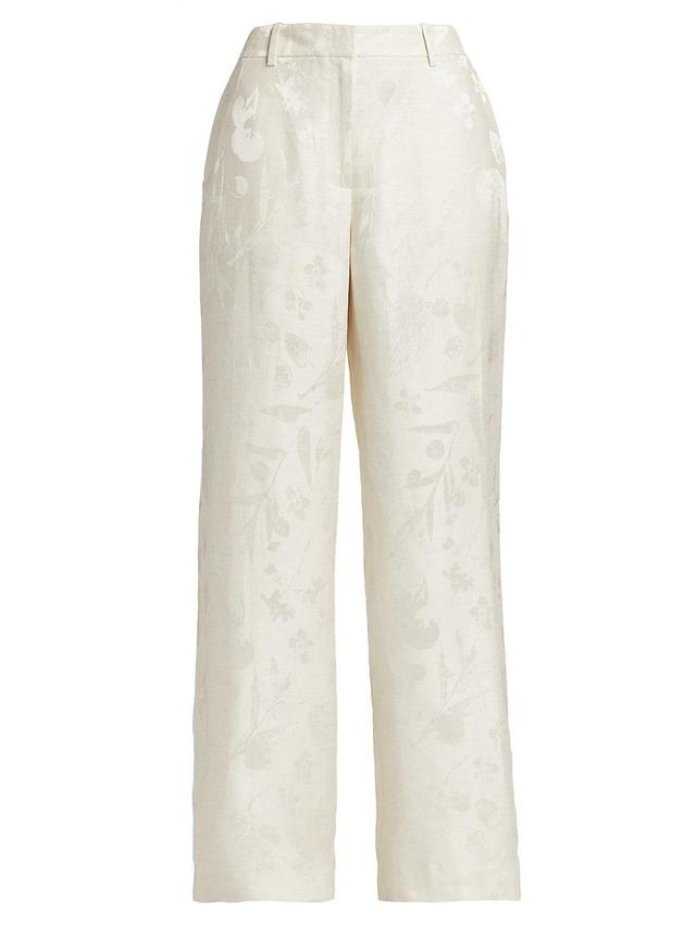 Womens Pebble Gates Wide-Leg Jacquard Pants Product Image