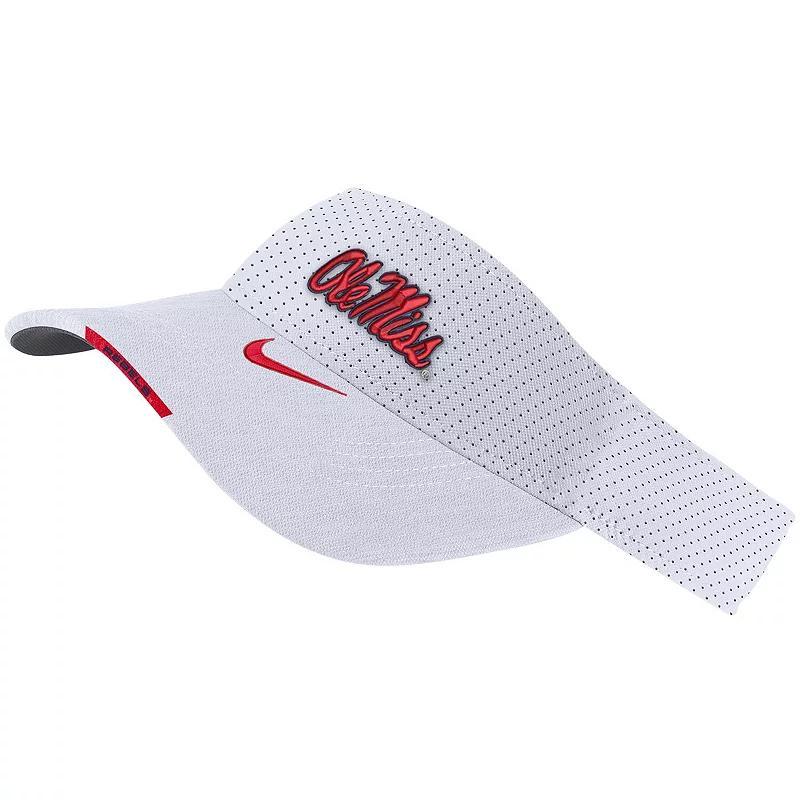 Mens Nike White Ole Miss Rebels 2023 Sideline Performance Adjustable Visor Product Image