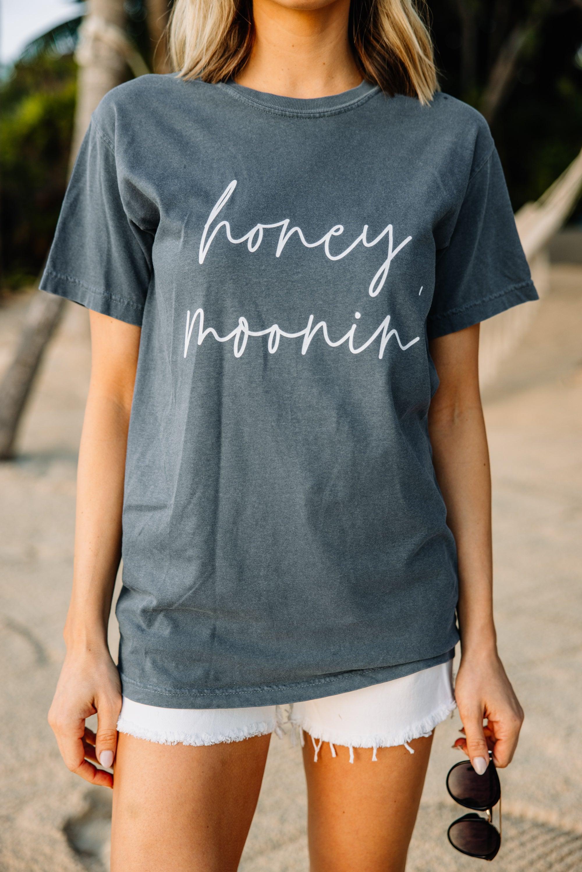 Comfort Colors: Honey Moonin' Denim Blue Graphic Tee Female Product Image