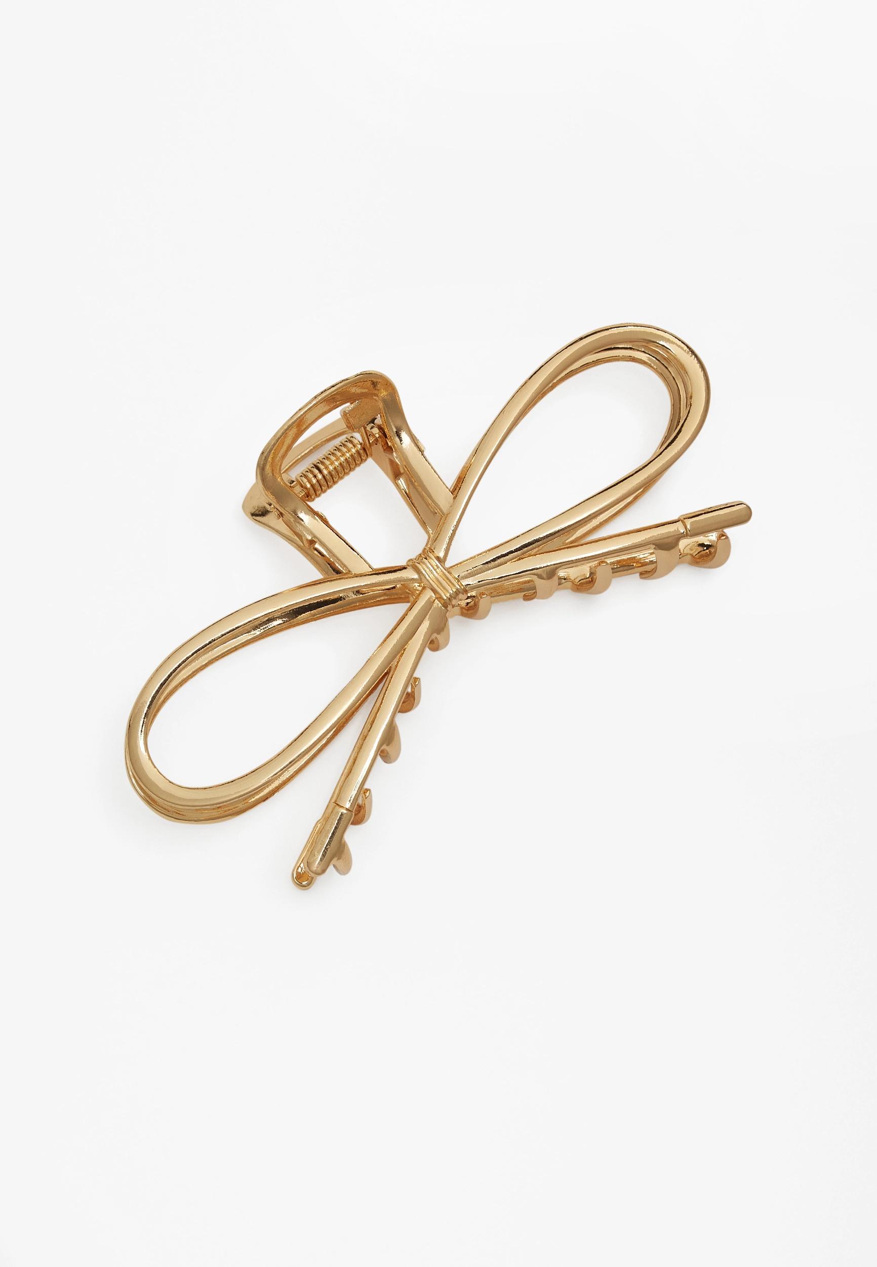 Gold Metal Bow Claw Hair Clip Product Image