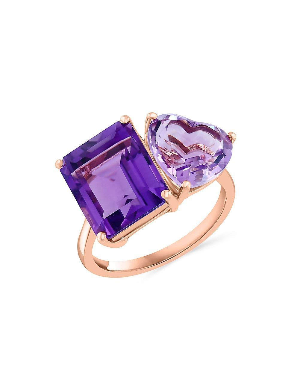 Womens 14K Rose Gold & Amethyst Ring Product Image