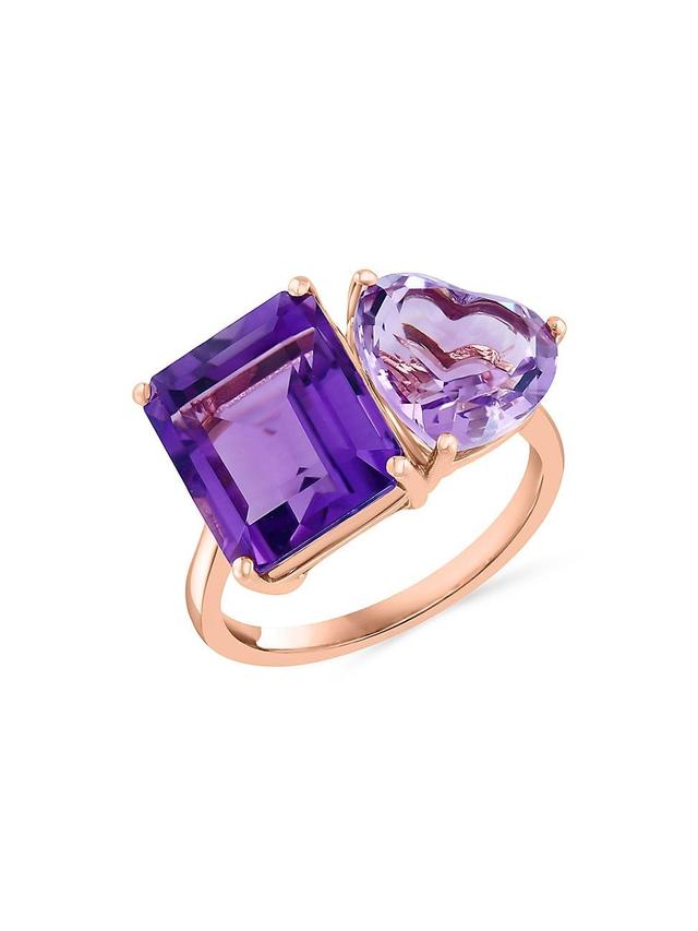 Womens 14K Rose Gold & Amethyst Ring Product Image