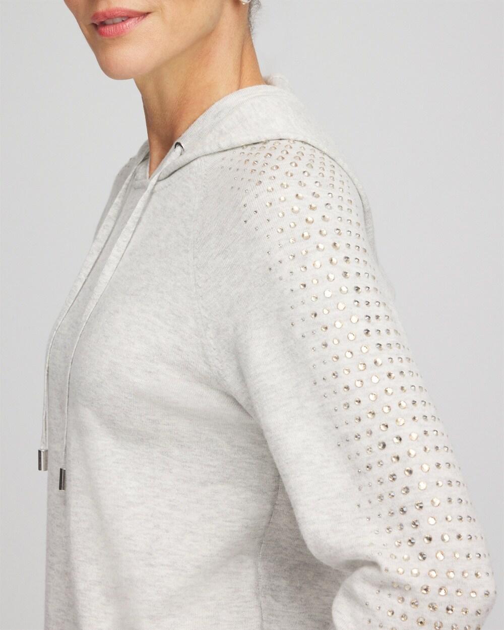 Zenergy® Luxe Cashmere Blend Rhinestone Hoodie Product Image