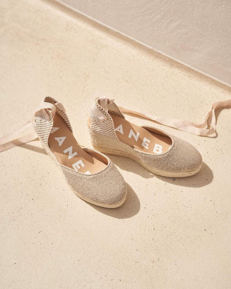 Manebi Low Wedge Espadrille - Natural Product Image