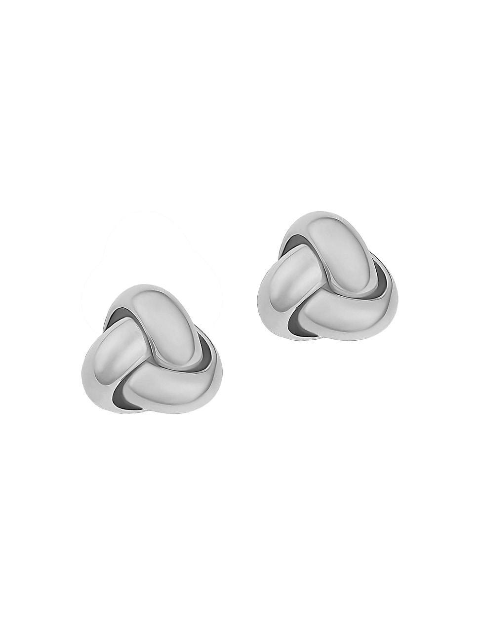 Womens 14K White Solid Gold Forget Me Knot Studs Product Image