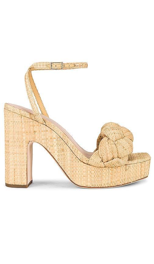 Loeffler Randall Fae Platform Sandal in Brown. Size 9, 9.5. Product Image