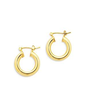 Womens Chunky Tube Gold Plated Hoop Earrings, 75 Product Image