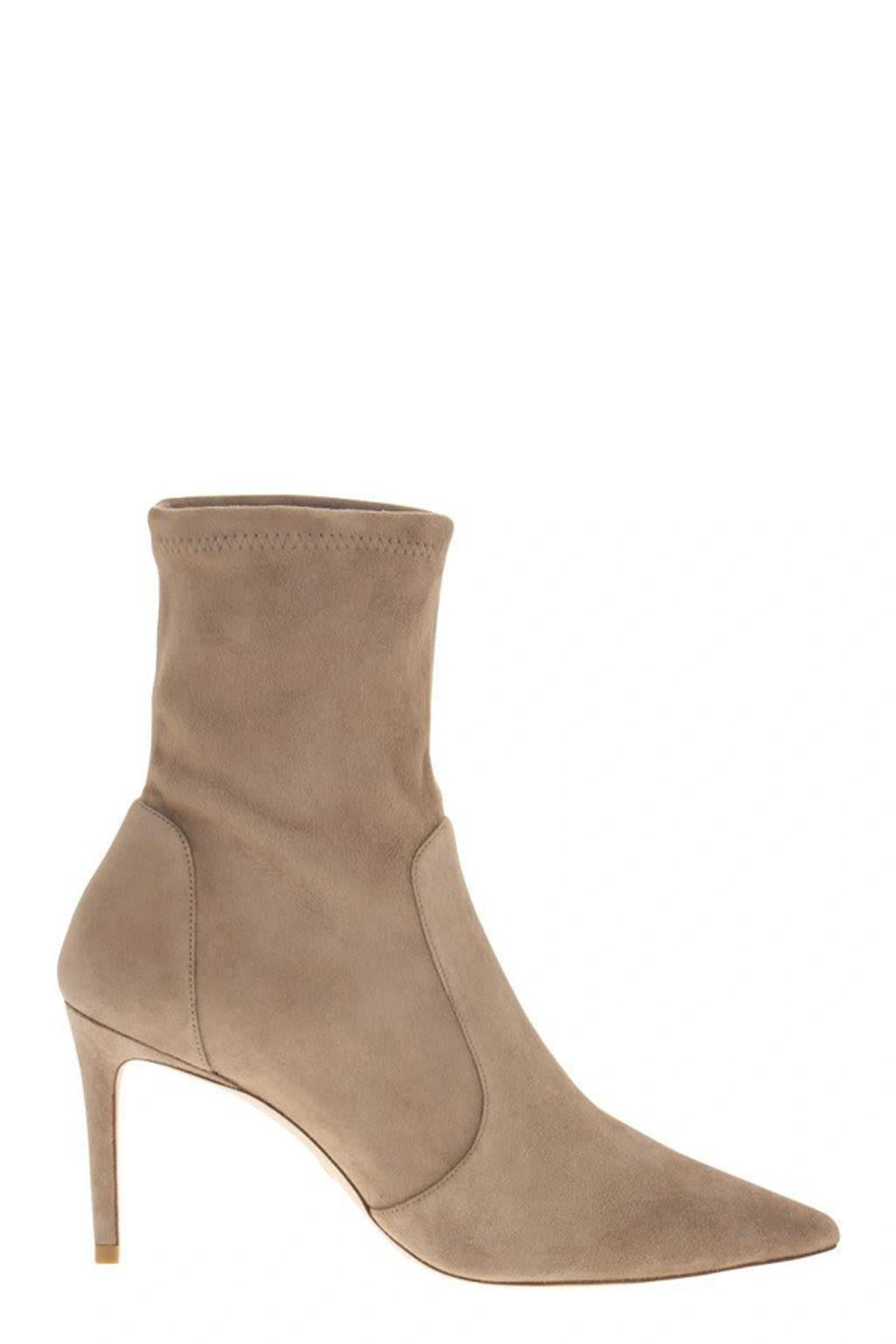 STUART WEITZMAN Suede Ankle Boots 85 In Beige Product Image