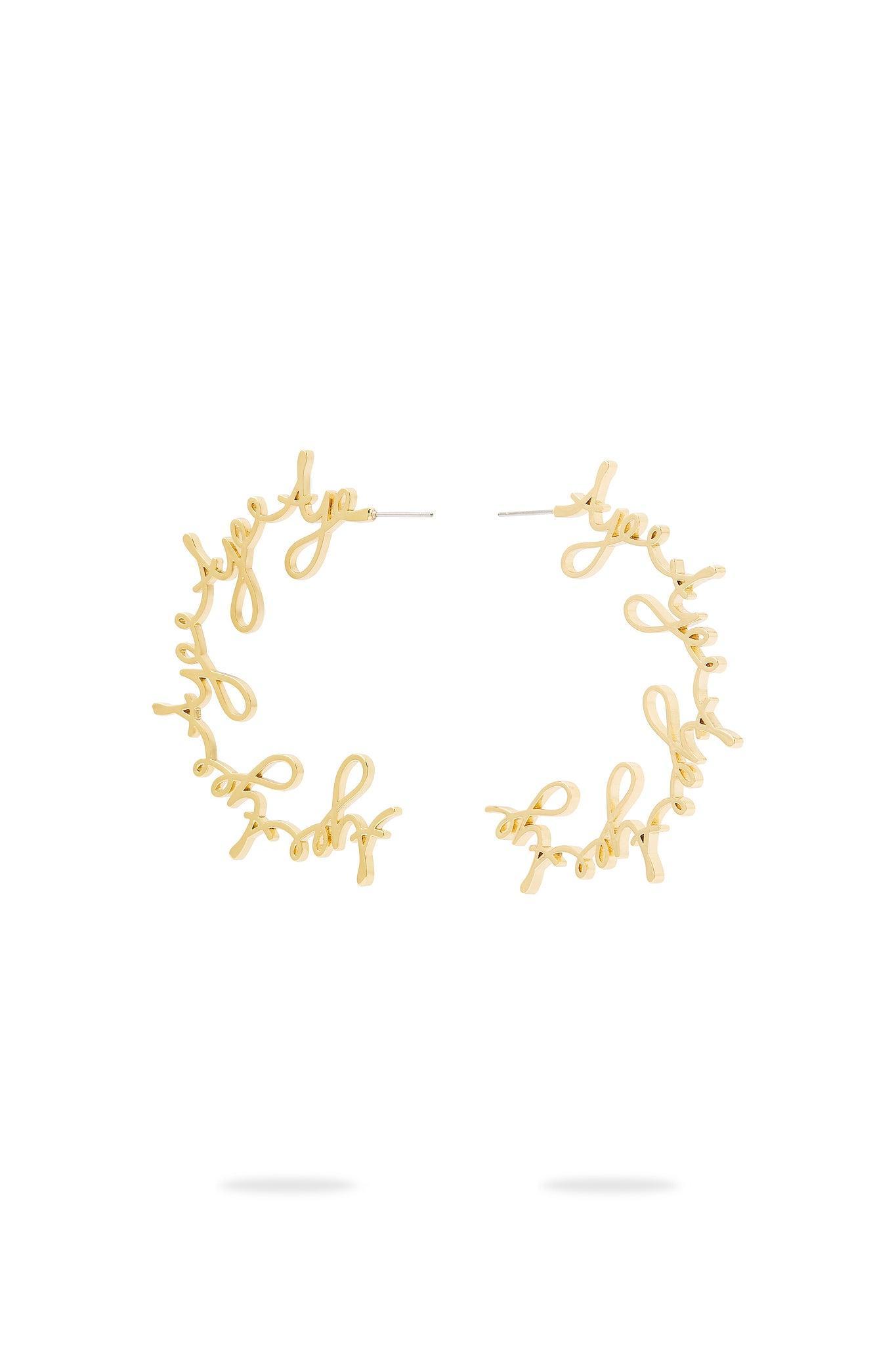 Larissa Cursive Hoop Stud Product Image