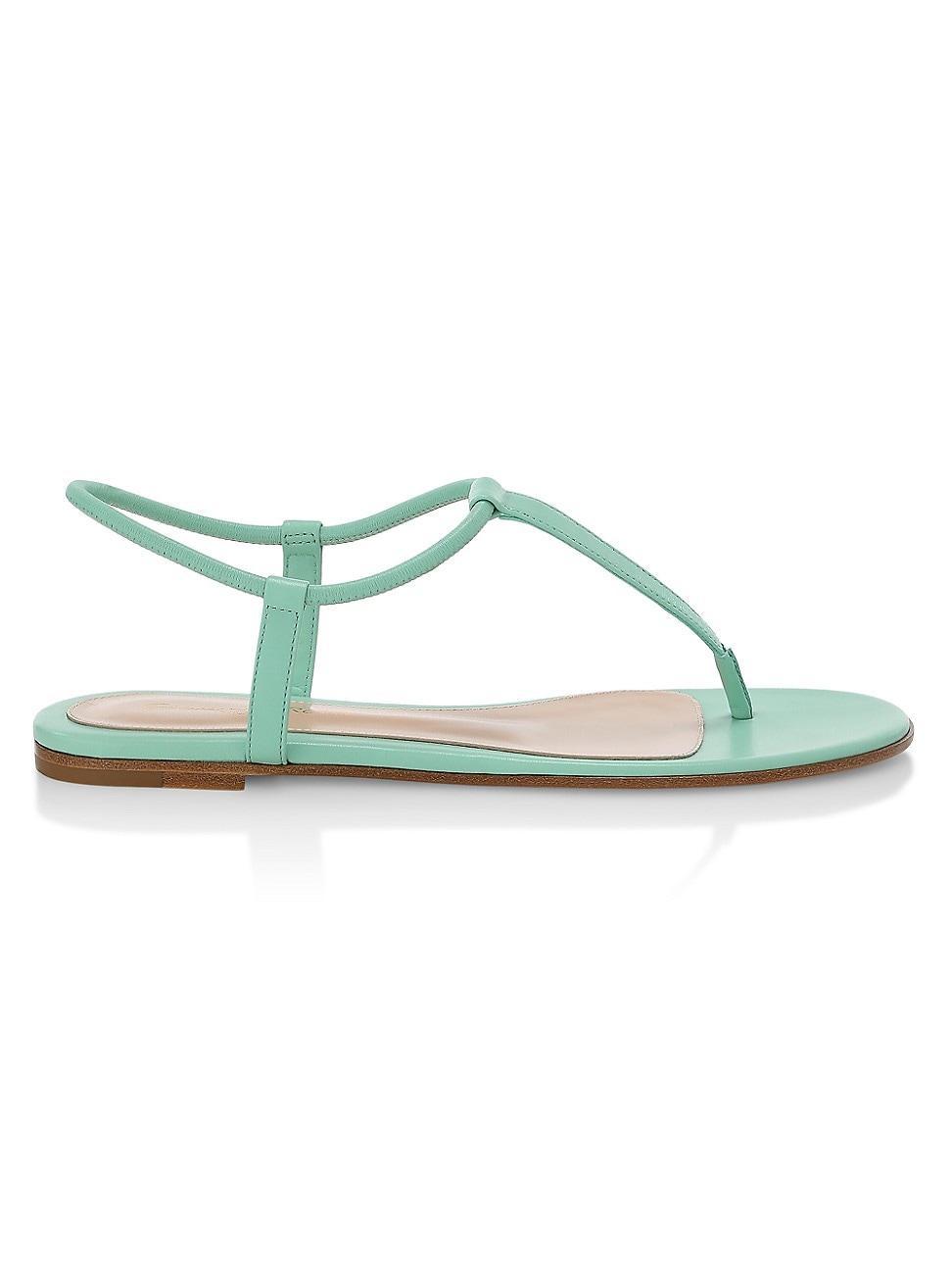 Womens Leather Thong Flat Sandals Product Image