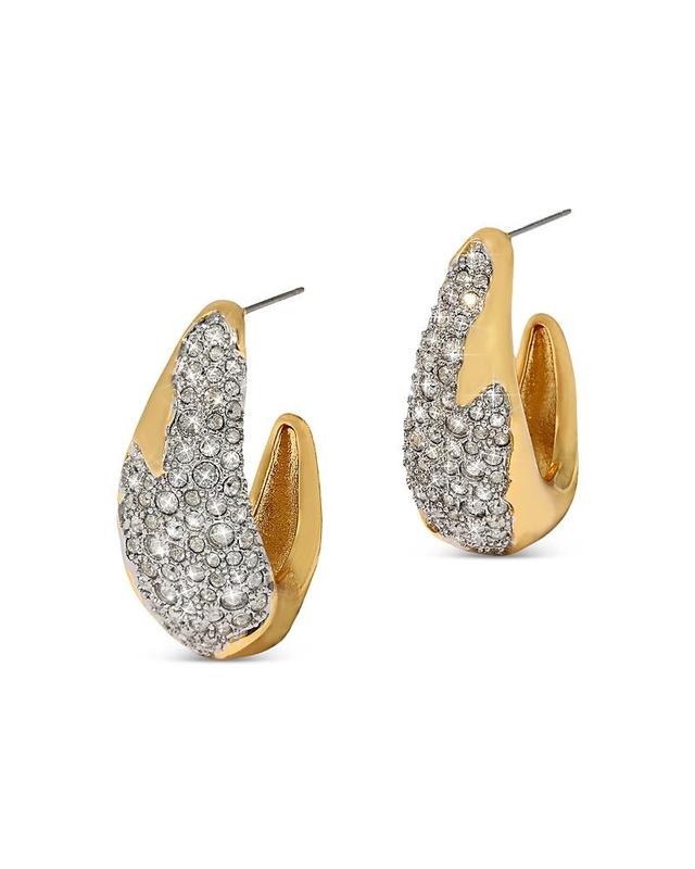 Womens Solanales Crystal & 14K-Gold-Plated Hoop Earrings Product Image