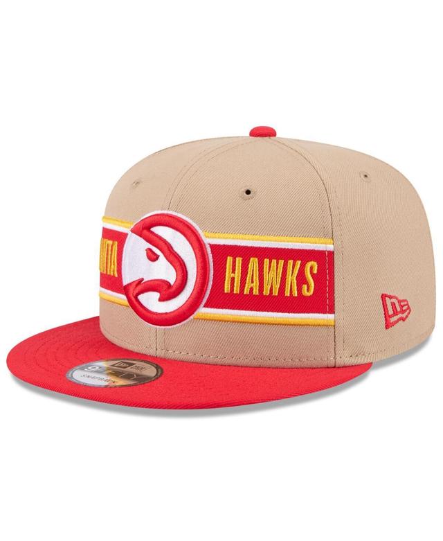 New Era Mens Tan Atlanta Hawks 2024 Nba Draft 9FIFTY Snapback Hat - Red Product Image